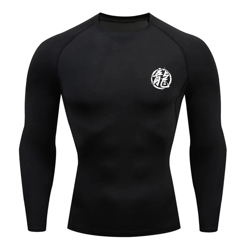 Dragon sign compression T-shirt