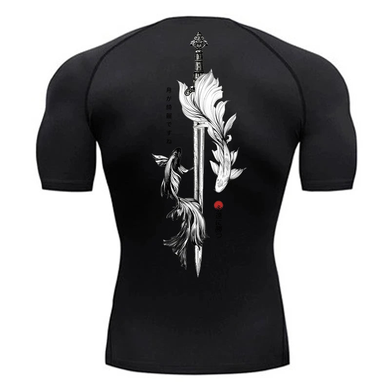 T-shirt de compression katana obscure